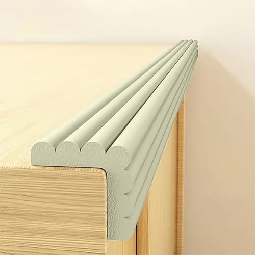 Image of SYGA Baby Safety Strip Furniture Edge Guard Cushion Corner Cover with Tape Infant Bump Protector - Off White