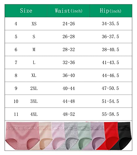 Xaanelr Women's Underwear Cotton High Waisted Full Coverage Briefs Soft Breathable Panties Multipack (Medium, Multi - A01-8 Pack) #TOP5