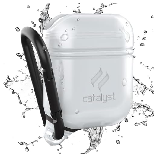 Catalyst Coque Airpods Étanche - Etui Airpods Anti-Choc Housse Imperméable pour Apple Airpods 2 & 1 Résistance Militaire aux Chocs, Air Pods Waterproof Case, Accessoire Apple - Blanc Transparent