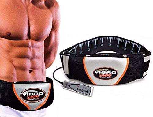 ARPK Electric Fitness Slimming Massager Waist Trimmer Belt Abdominal Belly Vibro Shape Vibrating Waist Belt for Weight Loss Fat Burning Tool Fat Burner Body Shake Remote Control, Black