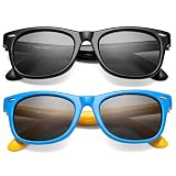 2 Pack Kids Polarized Sunglasses TPEE Unbreakable Flexible Frame for Boys Girls Age 3-8, 100% UV Pro
