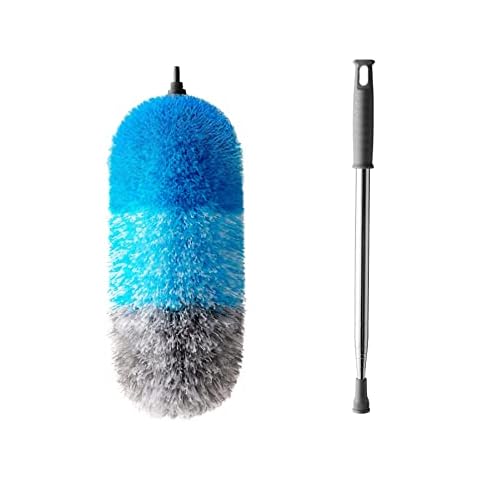 Eyliden Microfiber Duster, 85" Telescoping Stainless Steel Handle, Scratch-Resistant Top, Bendable Dusters Head, Clean for Fans, Blinds, Furniture, Shutters, Cars-top and More(Blue, 100 inch) Cover