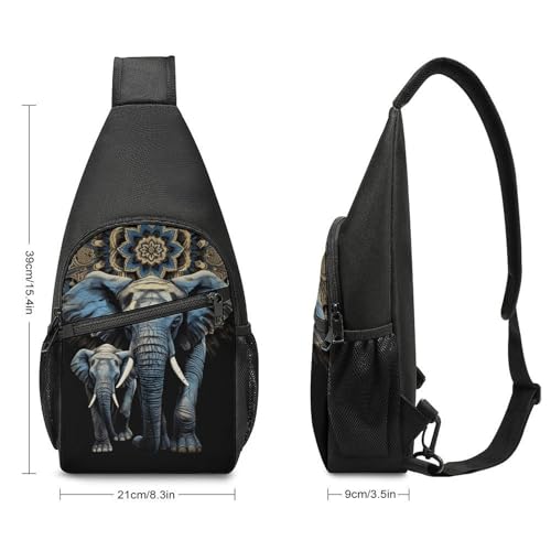 Bolso Sling Two Elephants Negro para Senderismo y Viaje miniatura 2
