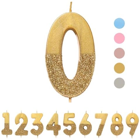 Talking Tables Gold Number 0 Candle Cover
