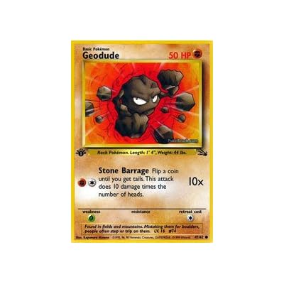 Pokemon - Geodude (47) - Fossil 1st Edition Barbados | Ubuy