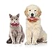Dog Bow Tie, Vaburs Dog Cat Collar with Bow Tie Buckle Light Plaid Dog Collar for Dogs Cats Pets Soft Comfortable,Adjustable (S, Orange)