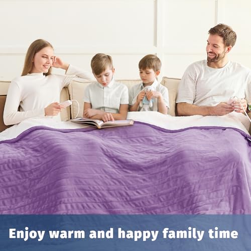 King Size Heated Electric Blanket - 90" x 108" with Dual Control, 10 Heating Levels & 8 Hours Auto Off, Soft Warm Flannel Gifts with Over-Heat Protection, ETL & FCC Certified