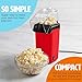 Tasty Hot Air Popcorn Popper, Healthy and Delicious Popcorn in Minutes, Fast and Easy-to-Use, Built-In Measuring Cup and Butter Warmer, 8 Cups, Red