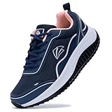GyeBea Womens Walking Shoes with Arch Support Orthotic Plantar Fasciitis Sneakers Wide Athletic Tennis Shoes RoseBluePink Size 8.5