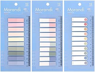Fuyamp 600 Pcs Sticky Index Tabs with Ruler, 3 Pack Colored Sticky Page Marker, Writable and Repositionable Filing Note Flags for Reading Notes, Notebook, Books, Classify FilesBlue