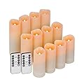 Enido Flameless Waterproof Led Candles, Battery Operated with 10-Key Remotes and Cycling 24 Hours Timer For Outdoor, Indoor, Wedding Décor, Exquisite Pack of 12 (D2.2'' x H4''5''6'')