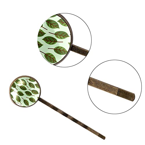 Barrettes à cheveux en métal ciselé et émail vert de qualité supérieure