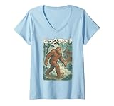 Photo Gallery donna retrò giapponese bigfoot sasquatch vintage mitico creatura maglietta con collo a v Photo Gallery donna retrò giapponese bigfoot sasquatch vintage mitico creatura maglietta con collo a v