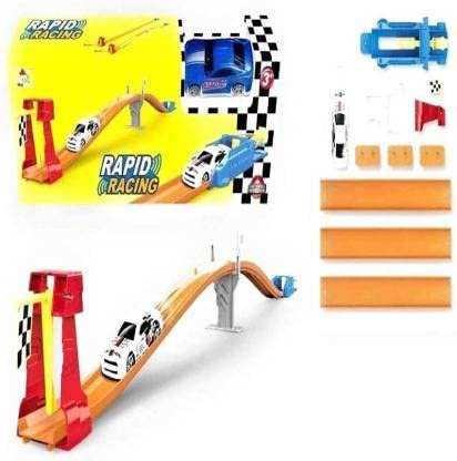Tickles Rapid Racing Launcher with DIY Cast Metal Cars with Play Set for Kids (Rapid Racing Metal Master Car) Multicolor