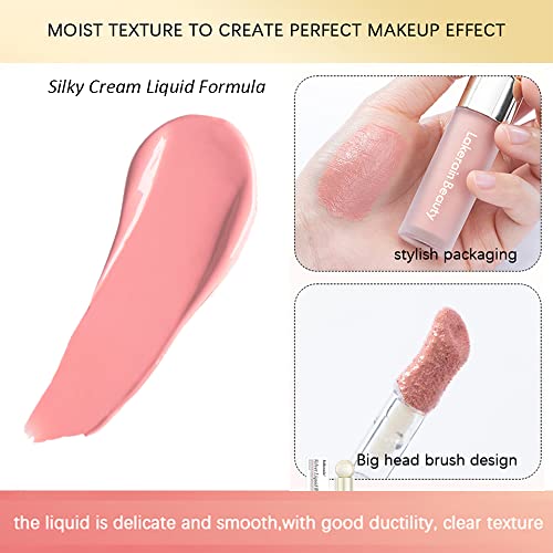 Mysense Liquid Blush, Silky Cream Blush Stick For Cheek Soft Pinch, Matte Blush Makeup Natural-Looking, Weightless, Long-Lasting, 05# Grateful-Wine Red #TOP1