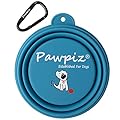 Pawpiz Collapsible Dog Bowl | Dog Travel Bowl with Cute Puppy Design & Carabiner | BPA-Free, Food-Grade, Foldable Silicone Bowl | 450ml | Gift for Small & Medium Pets | UK Brand (Boston Blue)