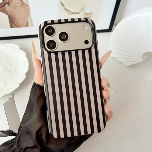 ZOEVEES Magnetic Case for iPhone 14 Plus, Compatible with MagSafe, Aesthetic Striped Cute Design for Women, Hybrid 2-Layer Hard Shell Phone Cover, Black by ZOEVEES - Used condition - US$10.42
