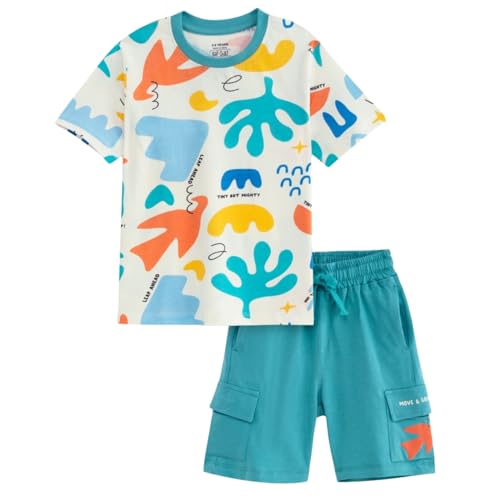 Image of Nap Chief Kids Cotton Printed Co ord Sets for Boys & Girls, T Shirt and Shorts for Casual Wear