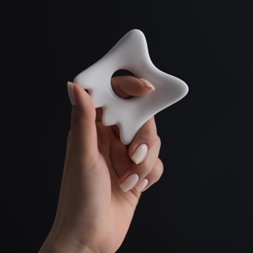 Facial Ring Gua Sha Set with Holder – Sculpting Face & Neck Tool for Lymphatic Drainage, Puffiness Care & Refined Contours