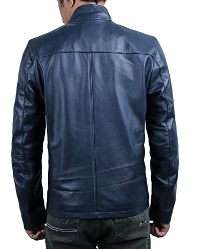 Laverapelle Men's Genuine Lambskin Leather Jacket (Navy Blue, 2Xl, Polyester Lining) - 1501135 #TOP1