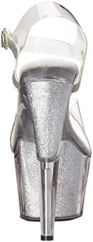 Ellie Shoes Women's 709-Glitter Platform Sandal, Silver, 9 M US | Image 2