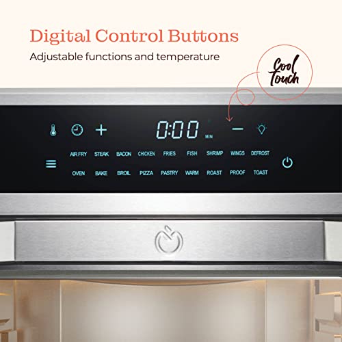 Multi-Use Air Fryer Oven Combo, Stainless Steel Convection Toaster Oven, 1700W, Large 25L Countertop Broiler, Fit 12" Pizza, With 7 Accessories, 18 Fast Options Including Bake, Broil, Roast, Keep Warm #TOP2