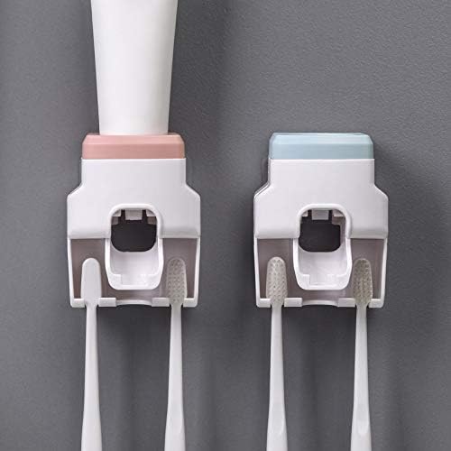 Wall Mount Automatic Toothpaste Dispenser Bathroom Accessories Set Toothpaste Squeezer Dispenser Tool Bathroom Toothbrush Holder(E)