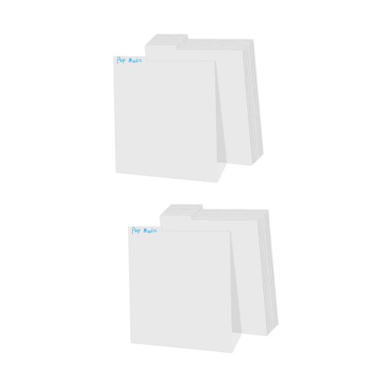 DOITOOL 20 Stck. Vinyl Schallplatten Trennblätter aus Langlebigem PP Wasser und Schmutzresistent mit Abgerundeten Ecken Beschreibbaren Register Tabs für Flexible Album Organisation Sicher