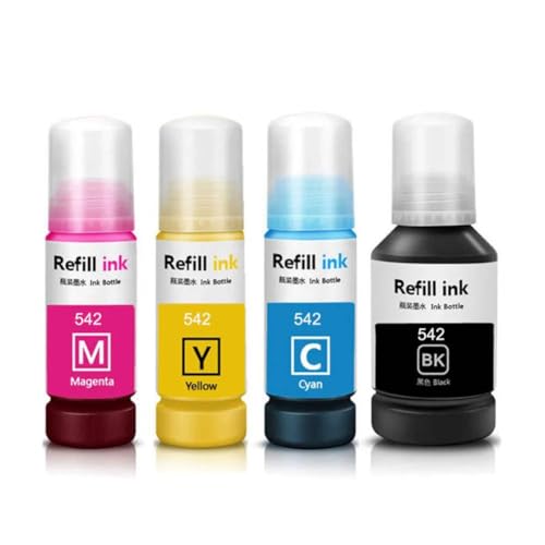 Tinta pigmentada para 542 T542 compatible con ET-5850 ET-5880 ET-16650 recarga de color