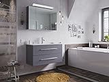 emotion Badmöbel-Set Firenze 90 2 TLG. inkl. Spiegelschrank anthrazit seidenglanz