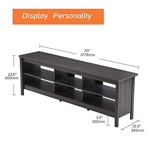 Wampat Classic Tv Stand For Tvs Up To 75 Inches, Black Entertainment Center For 65+ Inch Tv Console Table With 6 Storage Cubby For Living Room Bedroom, 70 Inch #TOP3