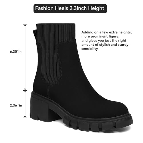 Athlefit Women's Chunky Platform Chelsea Ankle Boots - image 6