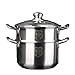 Olla para Sopa, vaporera de Acero Inoxidable, vaporera de Metal Grueso, ollas de Cocina universales para Cocina de inducción, Estufa de Gas, Olla de Vapor