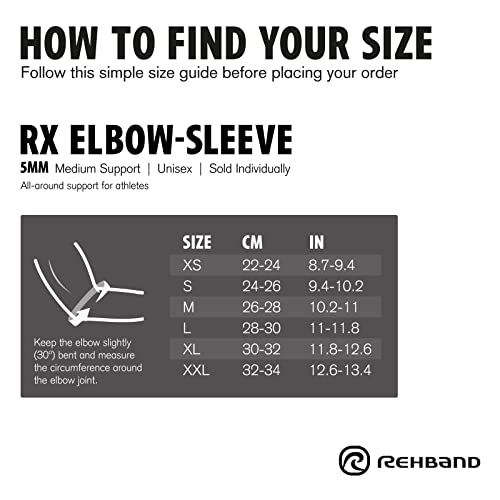Rehband Rx Elbow Support 5Mm - Black - Medium #TOP4