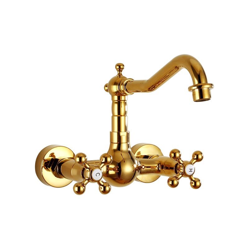 Mitigeur de lavabo haut de gamme en laiton antique 2 trous pour vasque à poser