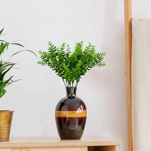 Image of TIED RIBBONS Set of 4 Artificial Eucalyptus Bunch (Green, 12.5 Inch x 9.43 Inch) - for Vase Pot Home Decor Realistic Greenery Stems, Living Room, Office, Wedding & Party Gift Item (Vase not Included)