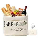 Juyibaao Camper Geschenke Set, Camper Frühstück Brotkorb aus Stoff mit Schlüsselanhänger & Grußkarte, Camping Geschenk für Wohnmobil & Wohnwagen Fans, Camping Deko Zubehör