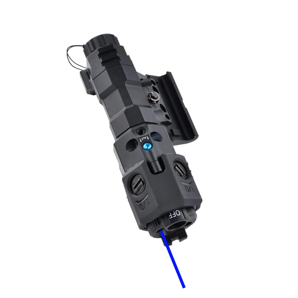 Metal MW C1+ Box Aiming Laser Sight(with Blue Laser+IR Laser+IR Fill Light + 220 Lumens LED Flashlight), & Modular Wire Control Remote Pressure Switch,Black