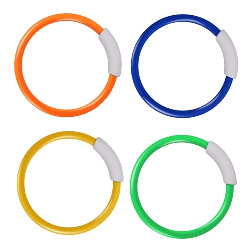 4 PCS Anneaux de plongée pour Piscine, cerceau jouet piscine enfant Colorées,jeux piscine enfant,Jouet d'été entraînement Aquatique pour Enfant,Jouets de...