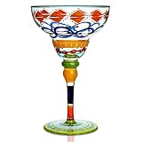YY Hand Painted Margarita Glass - Moroccan Collection - Hand Painted Glassware by Artists - Unique a
