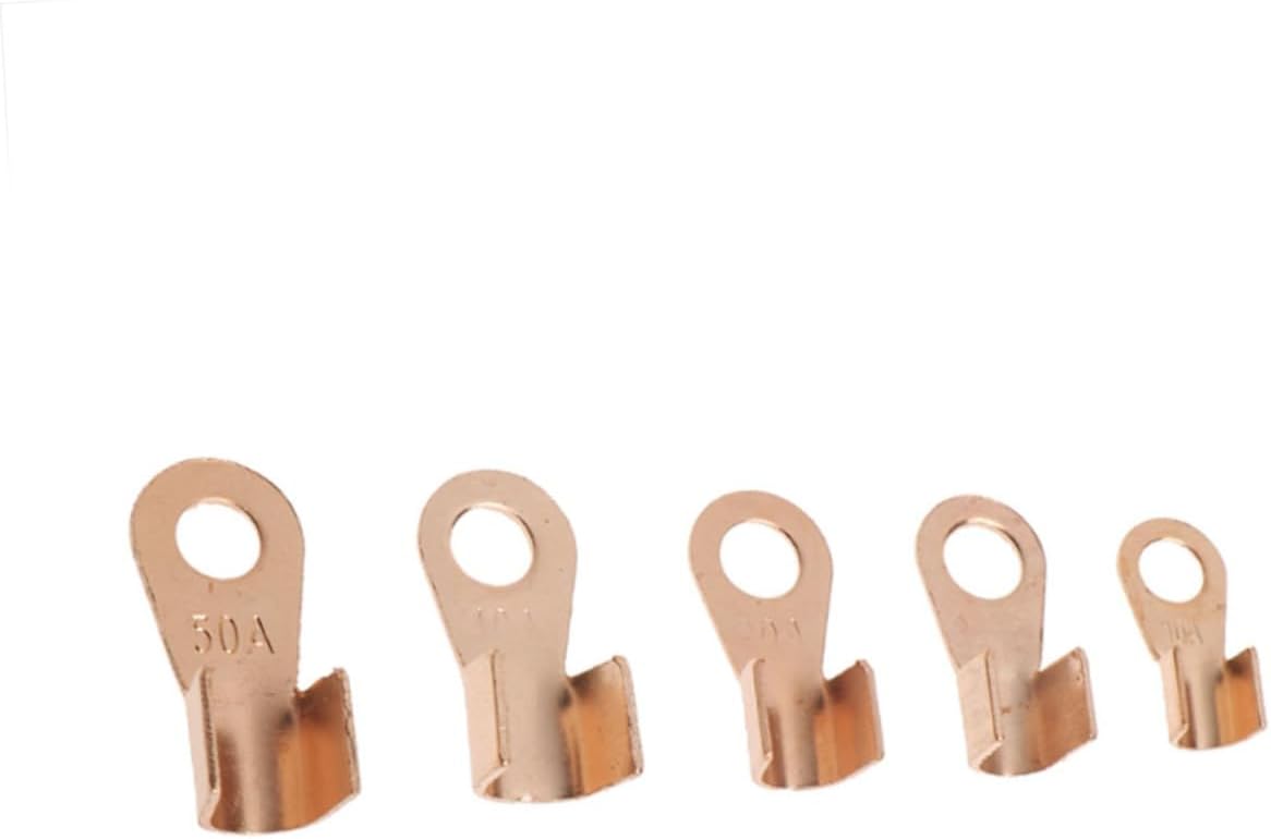 CHILDWEET 70 Pcs Open Copper Wire Terminals Assorted 10A 20A 30A 40A 50A | Insulated Pure Copper Set, Strong Crimp Durability, Outdoor Use, Electrical Connectors Kit