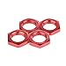 LAFEINA 4PCS M17 17mm Aluminum Wheel Hex Hub Nut Thread 1.0mm for 1/8 RC Model Car HSP Redcat Himoto Upgraded Parts(Red)