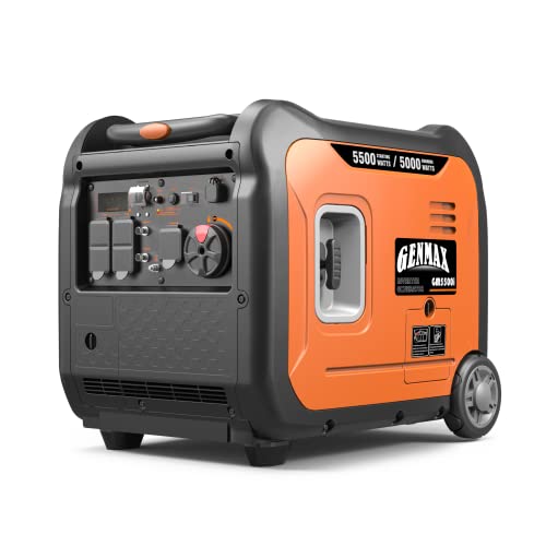 Genmax Portable Inverter Generator，5500W Ultra-Quiet Gas Engine, Epa Compliant, Eco-Mode Feature, Ultra Lightweight For Backup Home Use & Camping (Gm5500I) #TOP1
