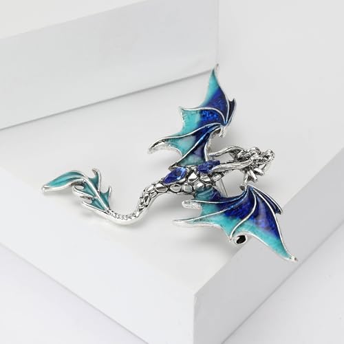 Image of Dragon Brooch for Men Suit Lapel Enamel Pins for Suits Fashion Accessories Shirt Clip
