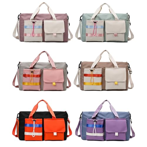 Dry Wet Separation Sports Tote Gym Bag with Independent Shoe Compartment Travel Duffel Bag Swimming Yoga Bag for Women Men (Black Red)2