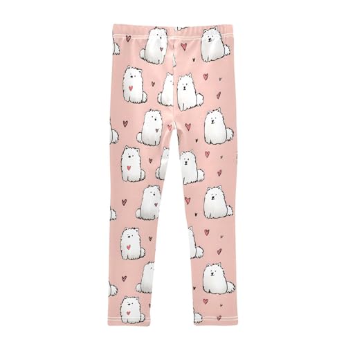 Doodle Puppy Love Heart Girls Leggings Soft Stretch Workout Yoga Dance Pants for Kids Casual Tights2