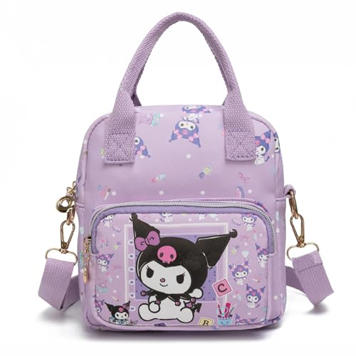 Roffatide Cute Bunny Tote Messenger Bag Small Synthetic Leather Crossbody Bags Shoulder Purse Handbag for Women Lolita Kawaii Satchel Bag Purple