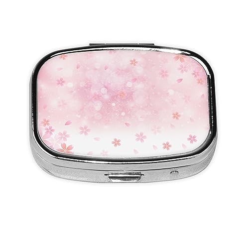 ピルケース 薬ケース 桜 サクラ 花柄 和柄 スクエアピルボックス ピルボックス 小さなピルボックス ミニピルボックス ミニ薬箱 携帯ピルケース 収納ボックス 小物入れ 携帯用 くすり整理 人気 長方形 薄型 コンパクト 小型 おしゃれ くすり整理 ピルミ