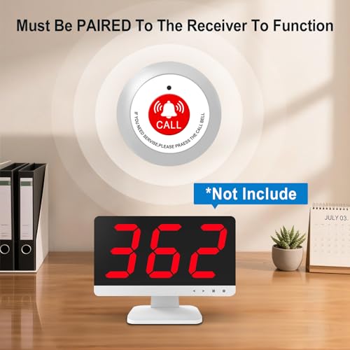 SavvyMate Nurse Call System,Wireless Caregiver Pager Calling System,1000ft, 1 Alert Emergency Call Button for Medical Clinic Nurses Station Home Hospital Assisted Living(Without Receiver