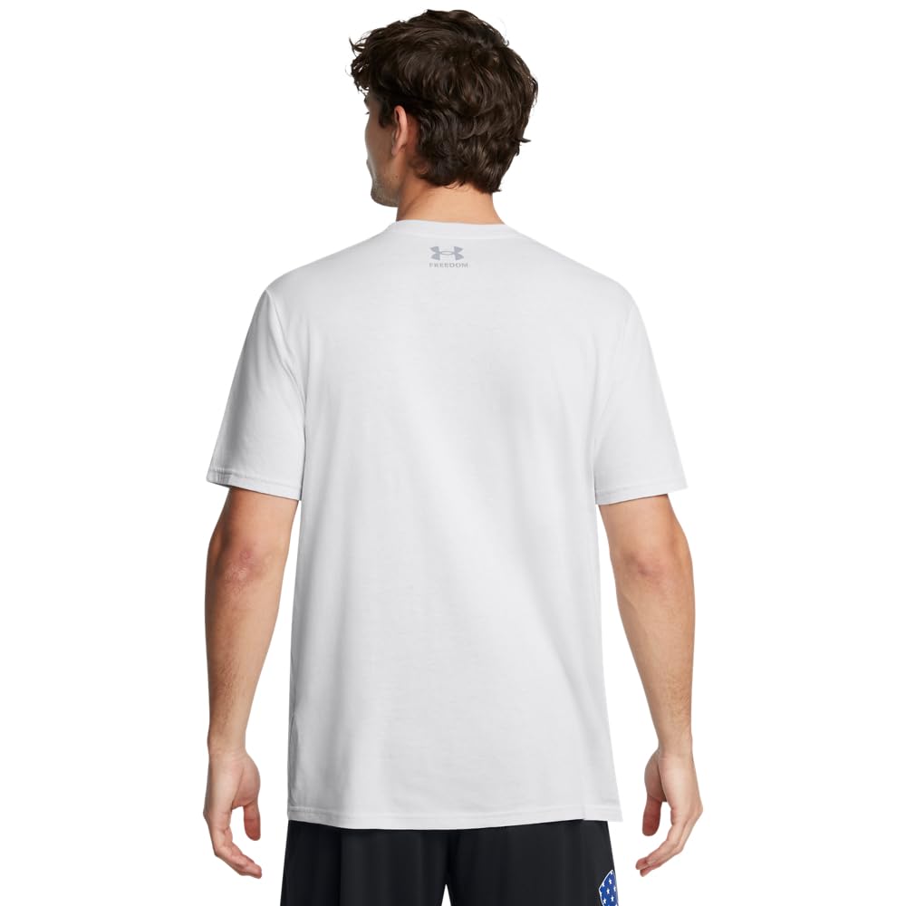 Front view of the Under Armour Mens Freedom Graphic Short Sleeve T-Shirt.